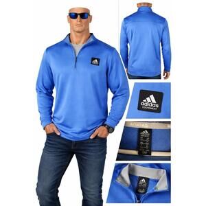 Adidas Golf Mens 2XL Blue Performance Polo Shirt Moisture Wicking Athletic Stret